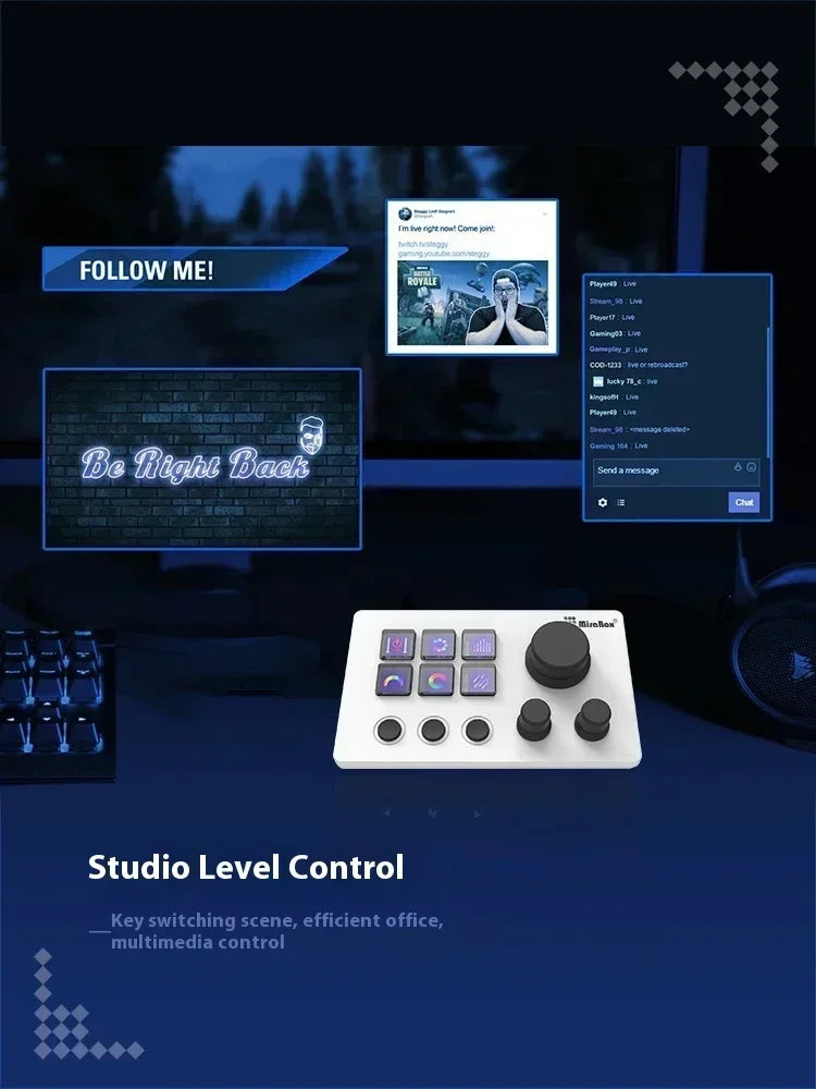 Mirabox N3 Streamdeck Keypad – Custom Macro Mini Keyboard with Screen & Knob Visual Desktop Console