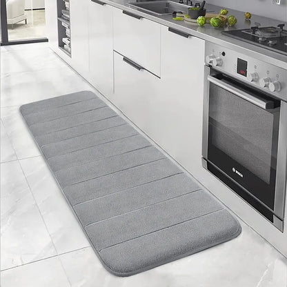 Coral Velvet Bathroom Mat - Anti-Skid Absorbent Toilet & Bathtub Floor Mat, Entrance Rug