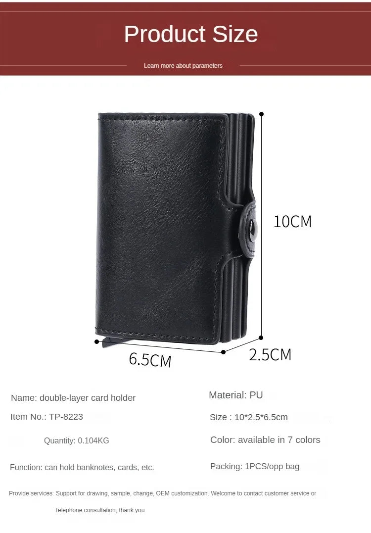 Large Capacity Double Layer RFID Blocking Carbon Fiber Wallet – Men’s Anti-Theft Credit & ID Card Holder Case