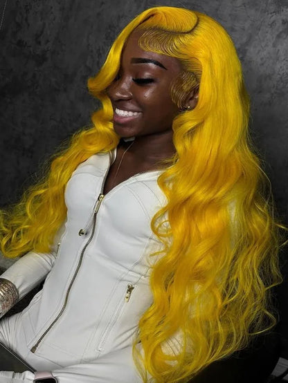 Light Yellow 613 HD Lace Frontal Wig – 13x6 Transparent Lace, Body Wave 200% Density Human Hair Wig for Women