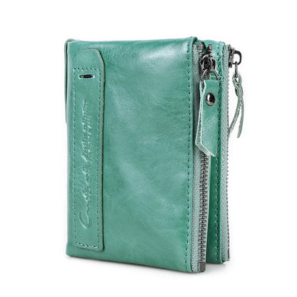 CONTACT'S Genuine Leather Short Wallet for Women — Luxury Designer Card & Coin Holder, Mini Money Clip Wallet with Free Shipping
