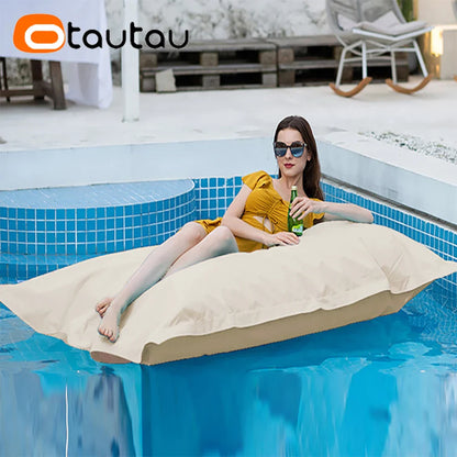 OTAUTAU Rectangular Floating Pool Bean Bag Cover – Waterproof Beach Pillow, Pouf Sofa Bed & Chaise Lounge DD034