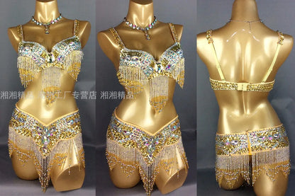 Sexy Girl Belly Dance Costume Set – Bra & Belt Set in 10 Colors for Ladies Bellydancing