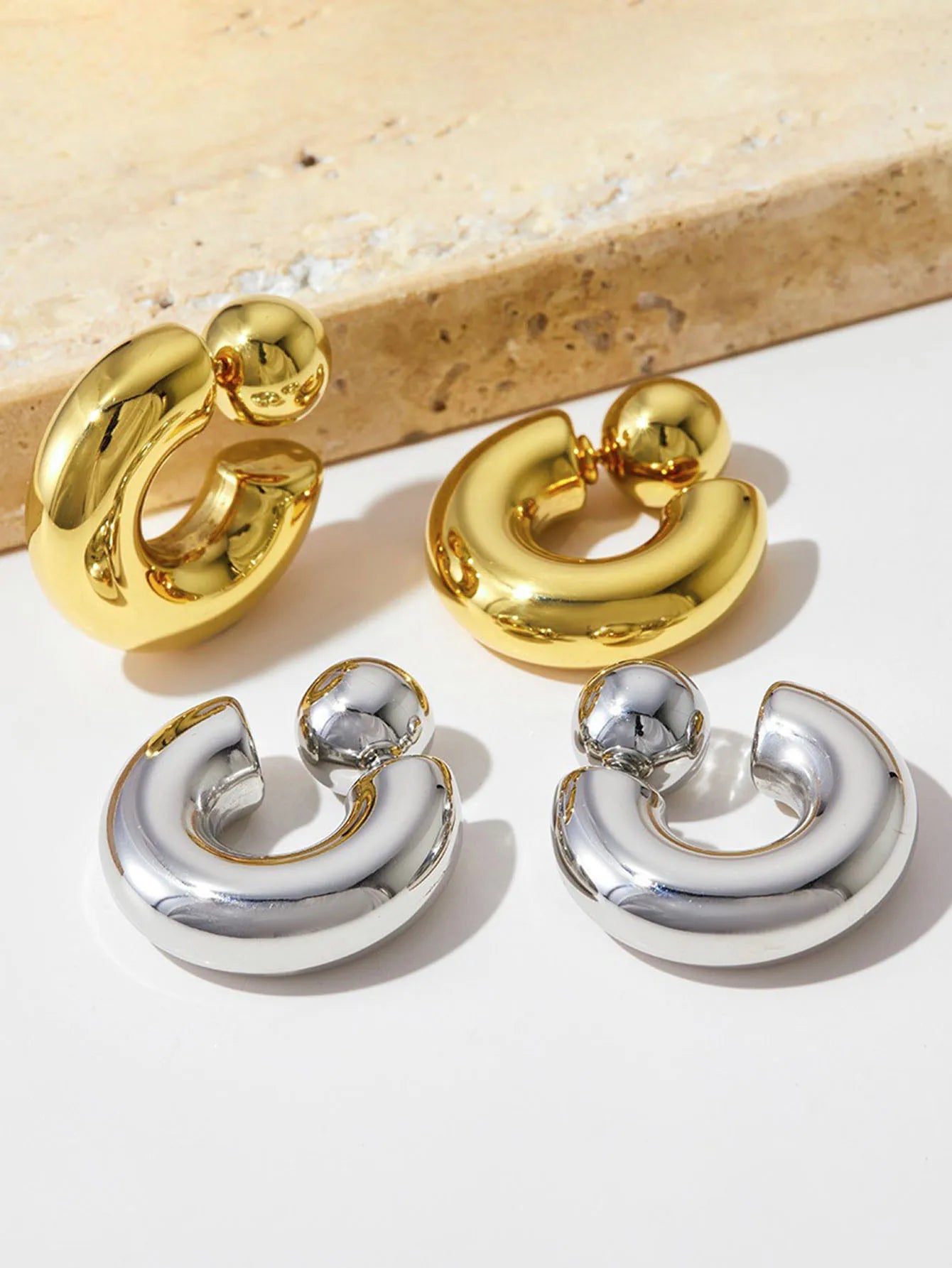 Fashion C-Shaped Earrings for Women – Unique High-End Trendy Jewelry