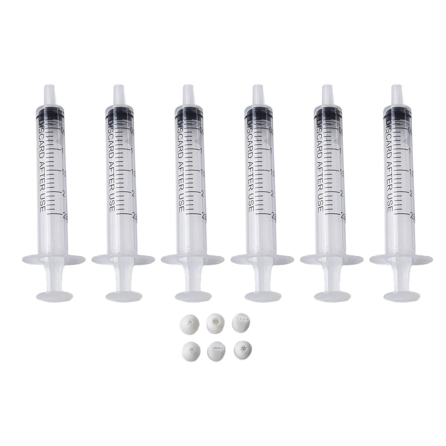 6pcs Mini Cake Dessert Food Nozzles Set - Press Clay Nozzles, Sharpener, Milk Cream Tools for Mini Clay Creations