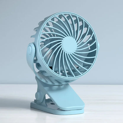 Rechargeable Portable Electric Fan – 720° Rotating Clip Fan with Night Light, Air Cooler for Outdoor, Camping & Desk Use