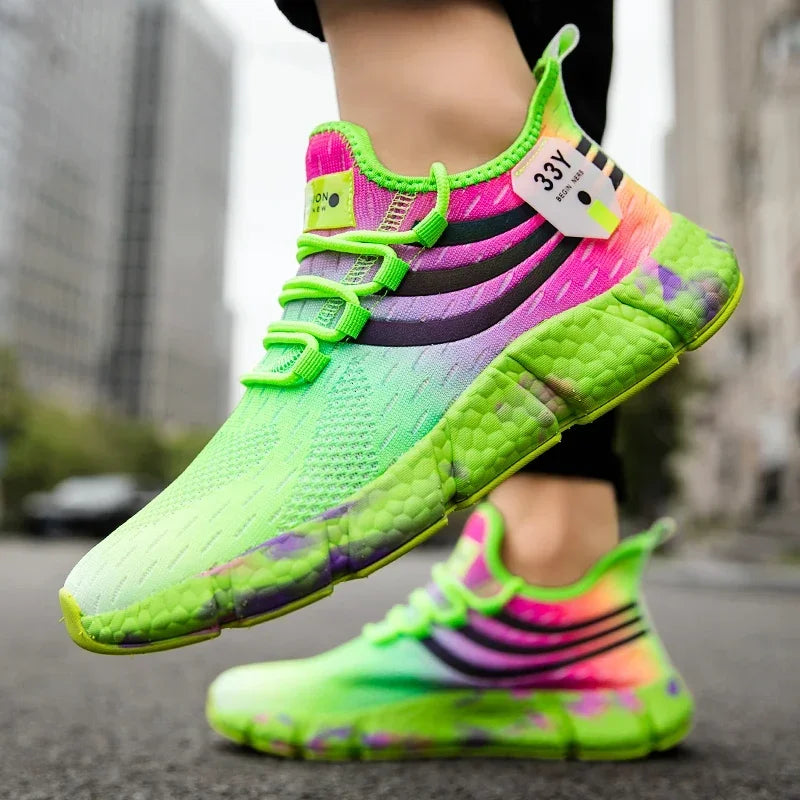 2024 Breathable Running Shoes – Colorful Non-Slip Sneakers for Women & Men, Casual Fashion Walking Shoes, Flexible Sports Footwear