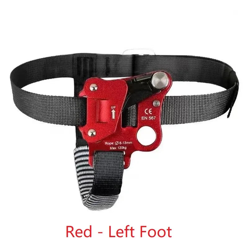Outdoor SRT Foot Ascender with Pedal Belt – Left/Right Rock Climbing Anti-Fall Rope Riser Gear
