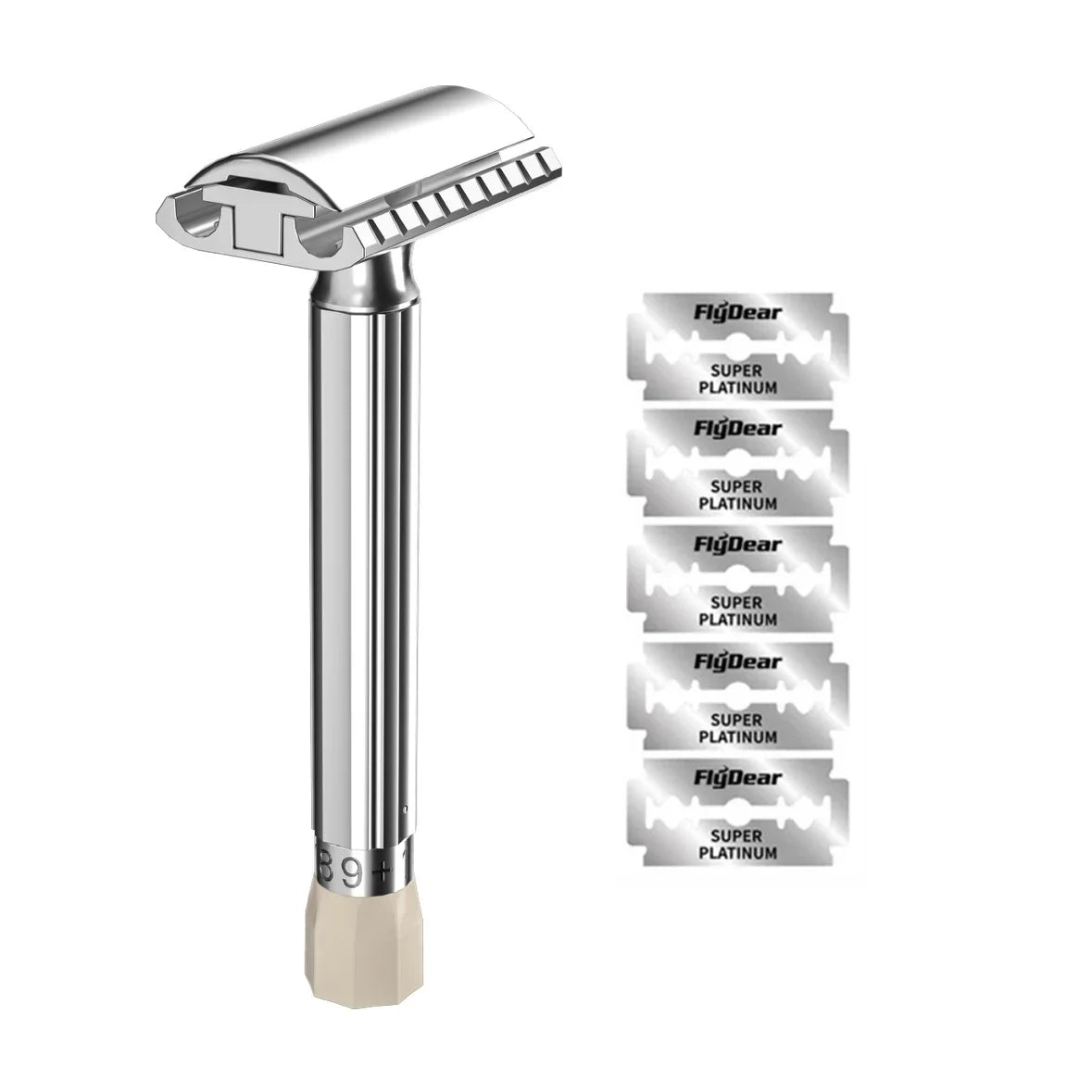 MingShi Adjustable Safety Razor – Men's Zinc Alloy Metal Shaver with 9-Speed Sharpness and 5 Blades