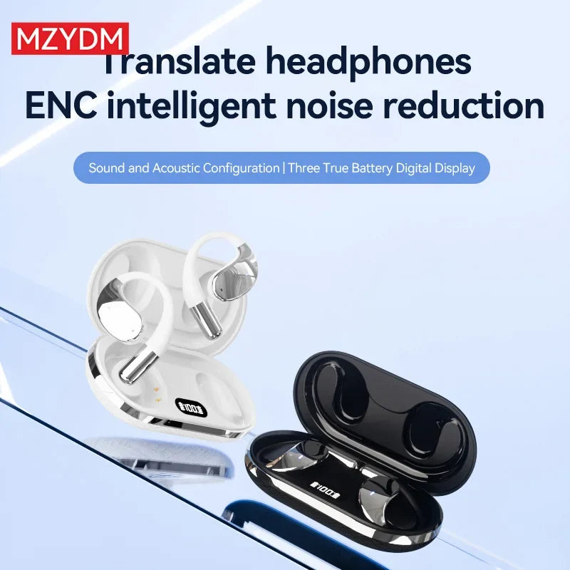 3-in-1 AI Translator Earbuds - Bluetooth 5.4 Smart Voice Headset with Real-Time Translation, Noise Cancellation & 144 Languages Support