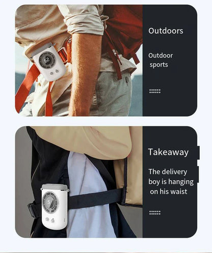 Neck Hanging Portable Fan – Silent Mini Cooling Fan with Strong Wind, USB Rechargeable, Outdoor & Desktop Use