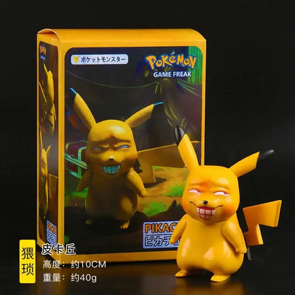 TOMY Pokemon Funny Freak PVC Action Figures — Pikachu, Bulbasaur, Charmander & Squirrel Anime Model Toy Gift for Boys