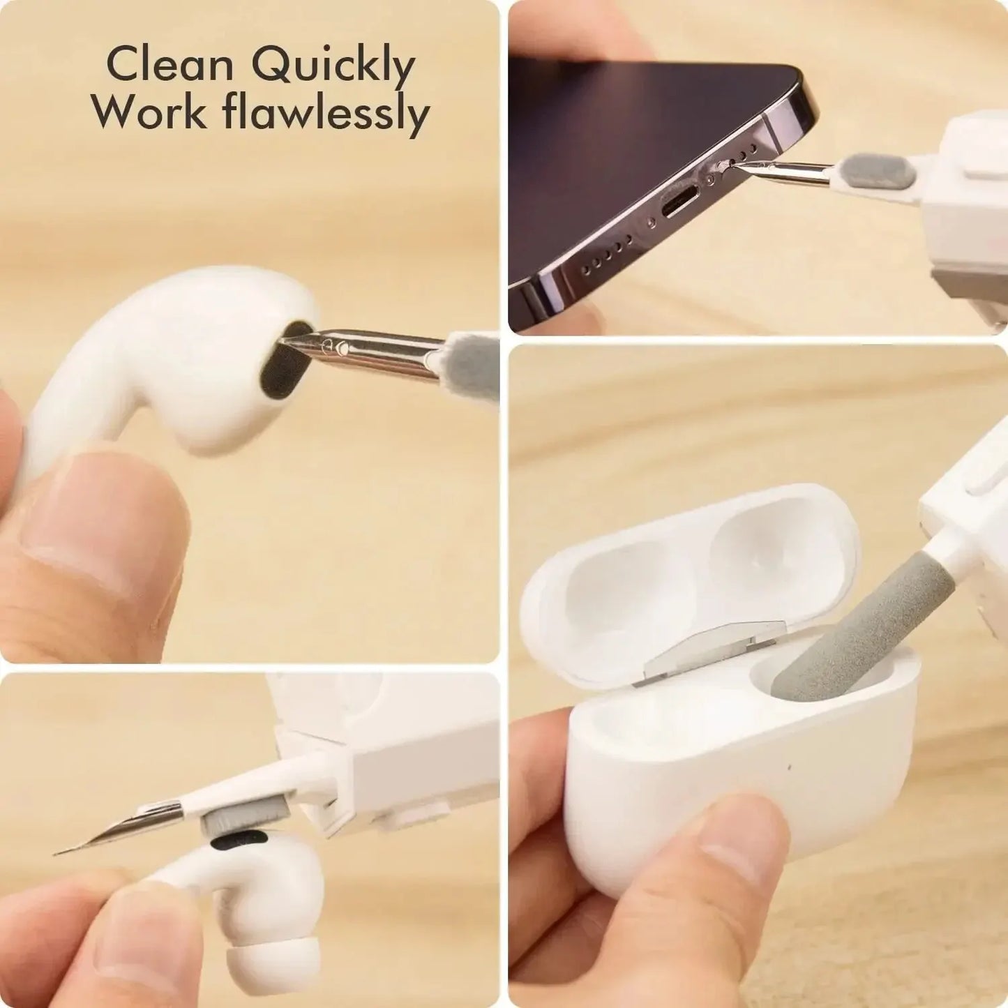 8-in-1 Computer Cleaning Kit: Microfiber Screen Cleaner, Earphone Cleaning Brush, Keycap Puller, and More - Camera, Tablet, Tools Included