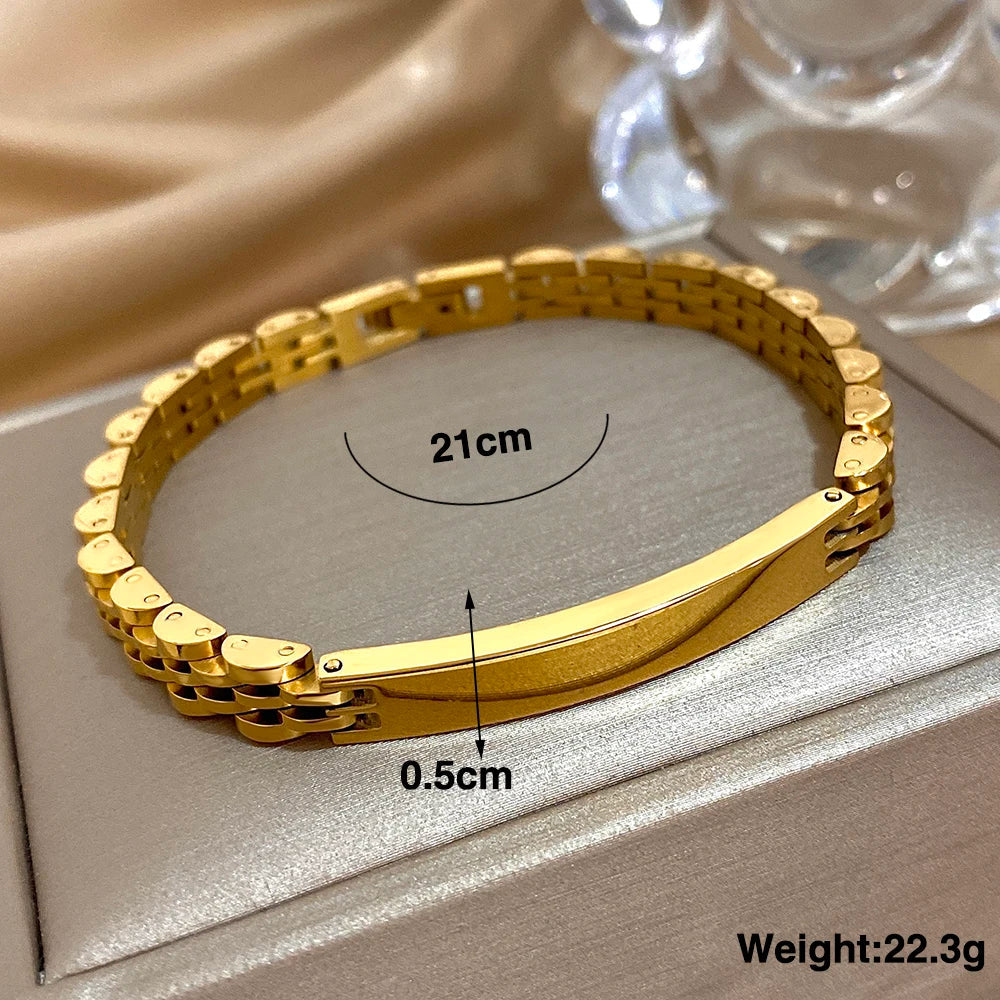 Greatera Five-Layer 10mm Beaded Bracelet – Two-Tone Stainless Steel Watch Chain Bangle Jewelry for Men & Women