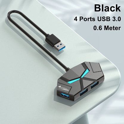 7-Port USB 3.0 Hub Type-C Docking Station — High-Speed 5Gbps Adapter for Laptop, Hard Drive, Mouse & Keyboard