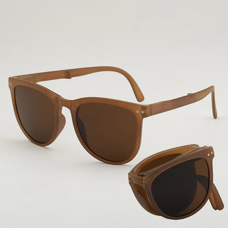 UV400 Polarized Folding Sunglasses – Anti-UV Oval Frame for Men & Women