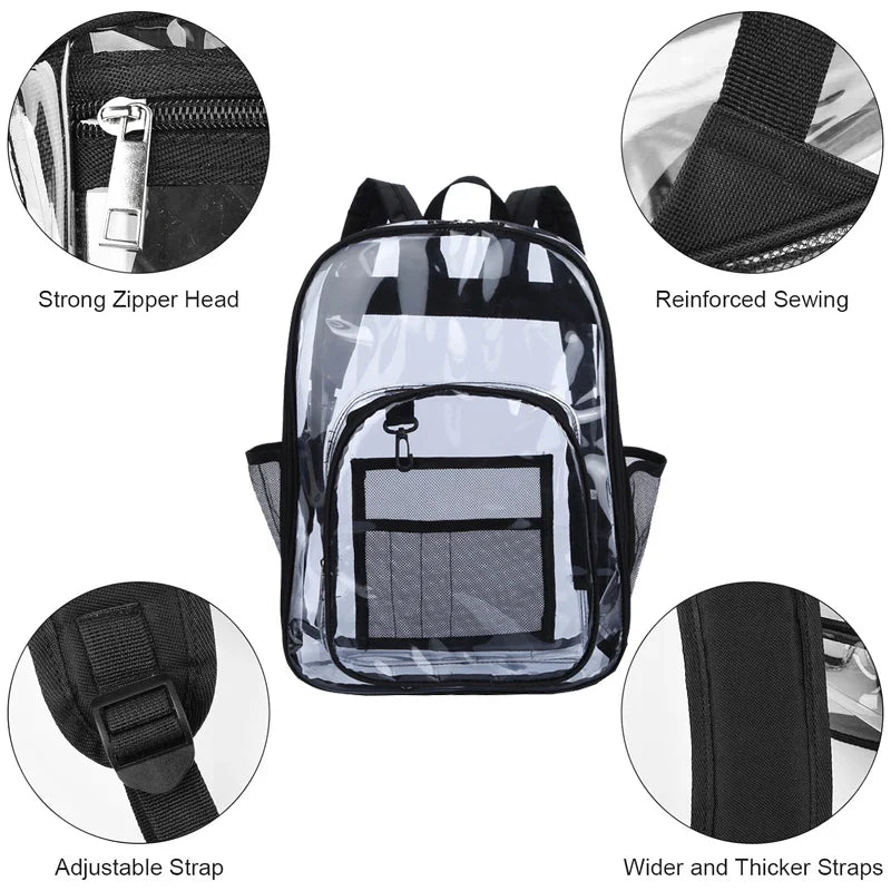Transparent Shoulder Backpack | Unisex Large Capacity Waterproof Multifunctional Bag for Men & Women