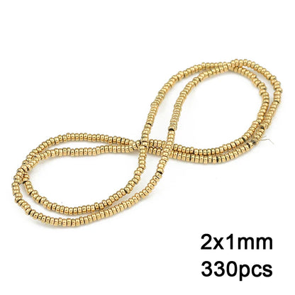 3A+ Retention Color Hematite Beads – Star & Heart Shapes, Gold-Plated Natural Stones for DIY Jewelry & Bracelets