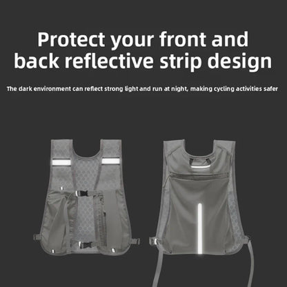 Lightweight Reflective Running & Biking Vest – Hydration Pack with Water Bottle Holder & Phone Storage Chest Bag