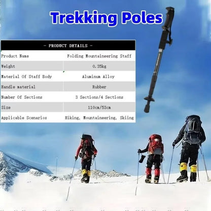 Ultralight Shock-Absorption Trekking Poles – Foldable Hiking Poles for Camping, Mountaineering & Backpacking