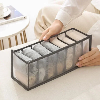 Foldable Underwear Drawer Organizer - Closet Storage Box Divider for Underpants, Socks, Bras & Clothing Accessories