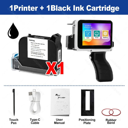 12.7mm Mini Handheld Inkjet Printer – Portable Coding Machine for Date, Batch, Logo & Plastic Label Printing (28 Languages Support)