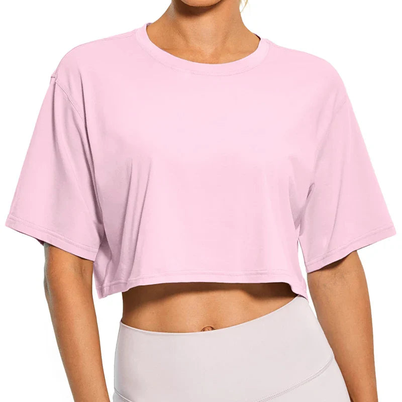 Harajuku Y2K Women’s White Crop Top – Casual Short Loose Summer Tee