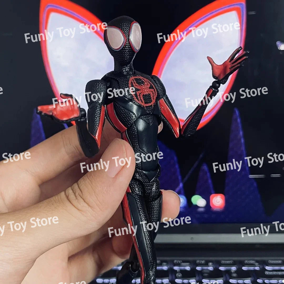 In Stock CT Toys Spider-Man Miles Morales Action Figure – SHF Across the Spider-Verse Anime Collectible Figurine