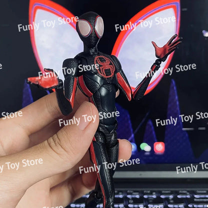 In Stock CT Toys Spider-Man Miles Morales Action Figure – SHF Across the Spider-Verse Anime Collectible Figurine