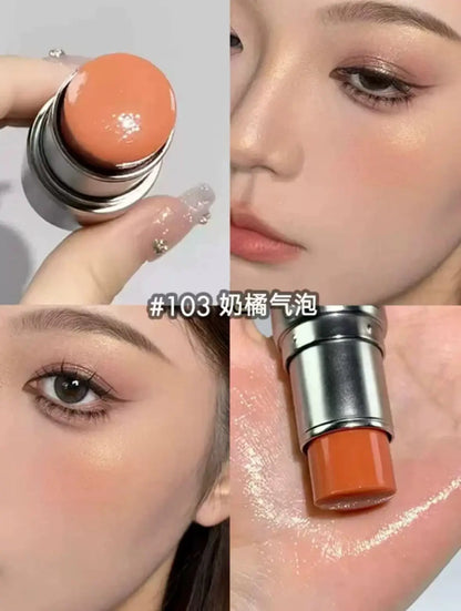 KAXIER High Gloss Stick Highlighter Blush — Waterproof Shimmer Face Contour Illuminator & Brightening Rouge