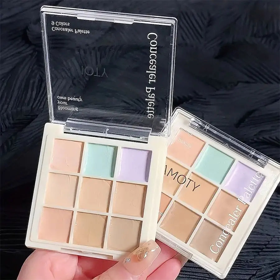 9 Color Flawless Concealer Palette – Waterproof, Sweatproof, Full Coverage for Spots, Acne, Dark Circles, Tear Grooves