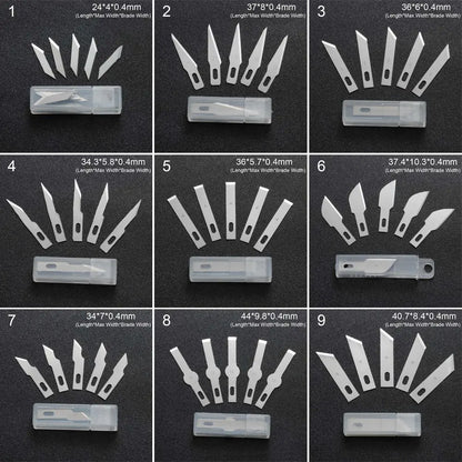 10pcs Non-Slip Metal Craft Knife Blades – Precision Engraving & Cutter Tools for PCB Repair & Mobile Phone Scalpel