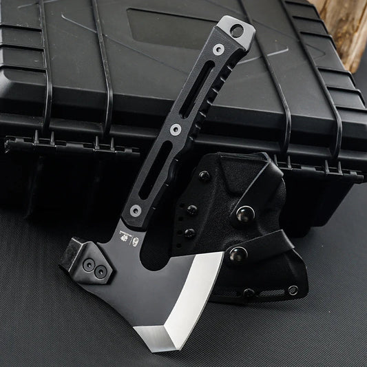 HX OUTDOORS Mercenary Full Tang Camping Axe – Tactical Hatchet, Multifunctional Hunting Tool & Tomahawk Hammer