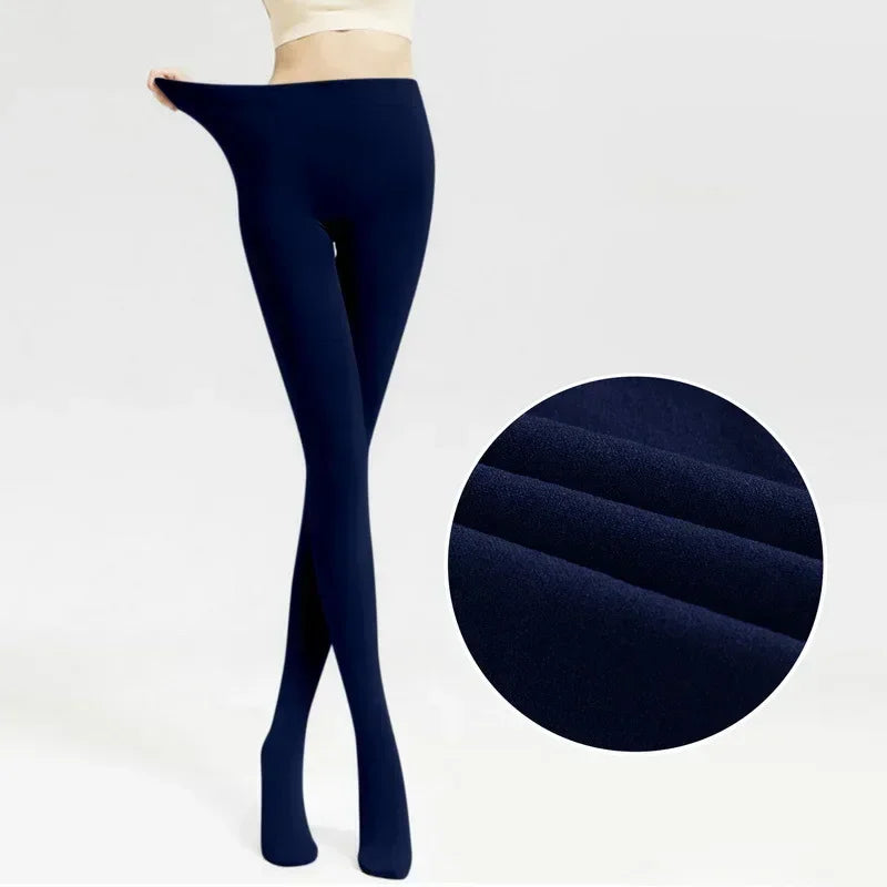 Women's Thermal Winter Tights – Fleece-Lined Sheer Velvet Pantyhose, Thick Warm Leggings with Plush Inner Layer