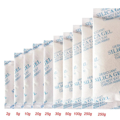 Non-Toxic Silica Gel Desiccant Bags – 2/5/10/20g Moisture Absorber for Kitchen, Room, and Living Spaces