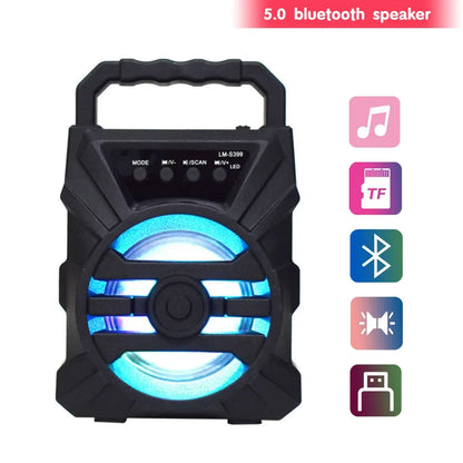 500mAh Bluetooth Speaker – High-Power Sound Box with TF/U-Disk, Karaoke & Handheld Subwoofer for Dancing