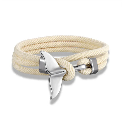 Whale Tail Anchor Bracelet - Adjustable Ocean Style Rope Couple Friendship Jewelry
