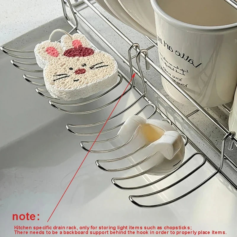 Stainless Steel Sink Drain Basket - Expandable Hanging Storage Organizer