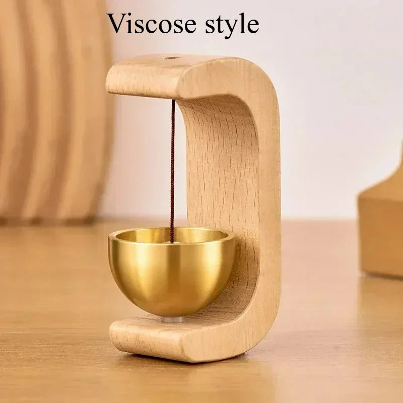 Dopamine Magnetic Indoor Wind Chime – Oak & Walnut Copper Doorbell for Home Decor