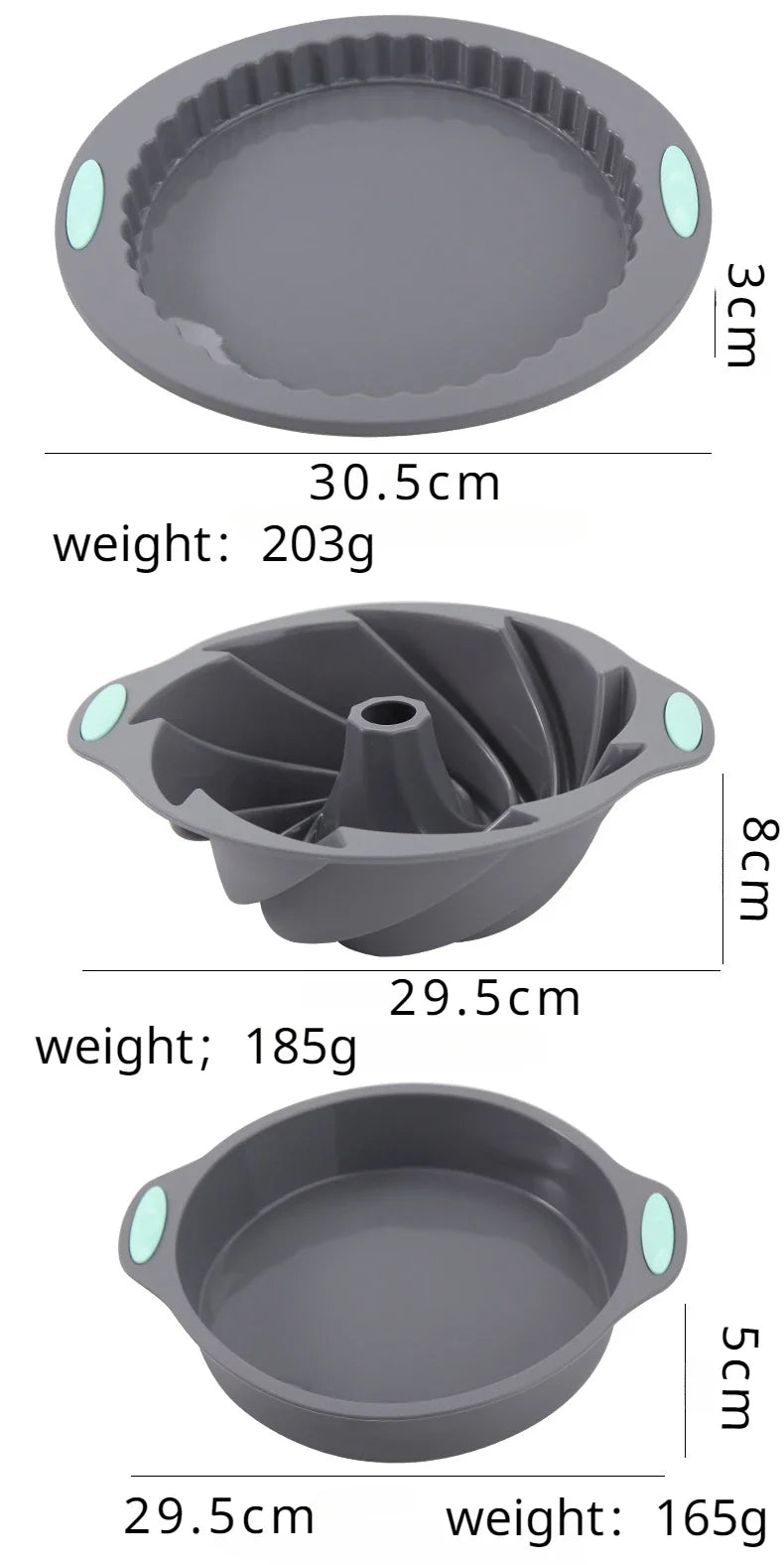3D Silicone Bread and Muffin Mold Set - Heat Resistant, Non-Stick Kitchen Bakeware for Cakes and Pastries