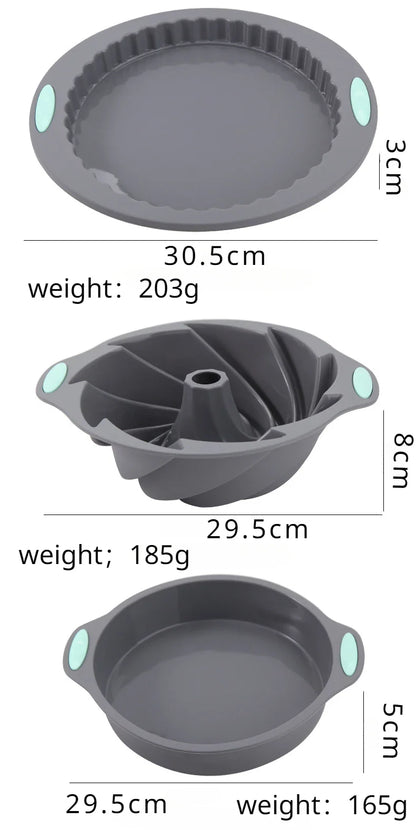 3D Silicone Bread and Muffin Mold Set - Heat Resistant, Non-Stick Kitchen Bakeware for Cakes and Pastries