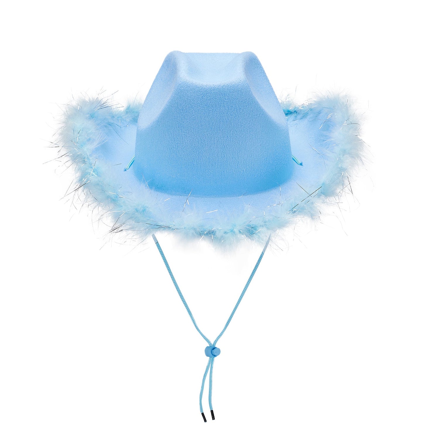Women's Cowboy Hat – Wide Brim Solid Color with Furry Trim for Parties & Outings