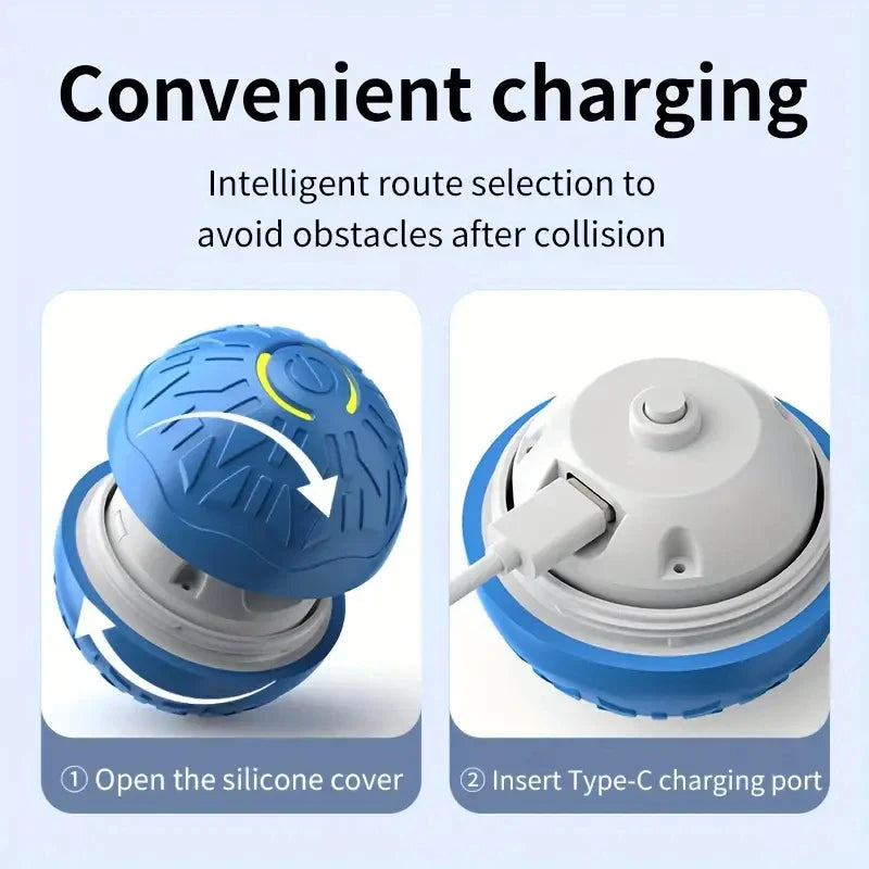 Smart Interactive Dog Toy Ball – USB Rechargeable Automatic Rolling & Bouncing Chew Toy for Puppies to Large Dogs