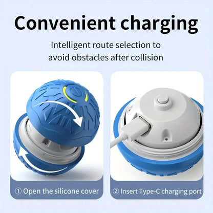 Smart Interactive Dog Toy Ball – USB Rechargeable Automatic Rolling & Bouncing Chew Toy for Puppies to Large Dogs