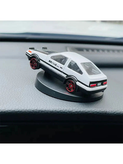 Car Dashboard Ornament — Lightning McQueen & AE86 Drift Rotating Auto Decoration for Center Console