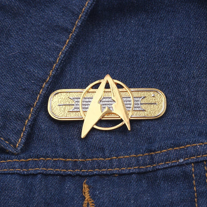 Classic Star Trek Button Brooch — Starfleet Logo Metal Badge, Creative Lapel Pin for Shirts, Backpacks & Jewelry Accessories