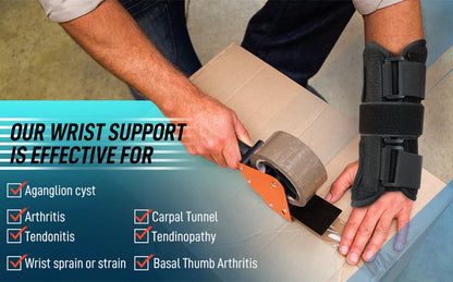 Adjustable Wrist Brace for Carpal Tunnel Relief — Night Support with Splints for Injury, Pain, Sprain, and Tendonitis