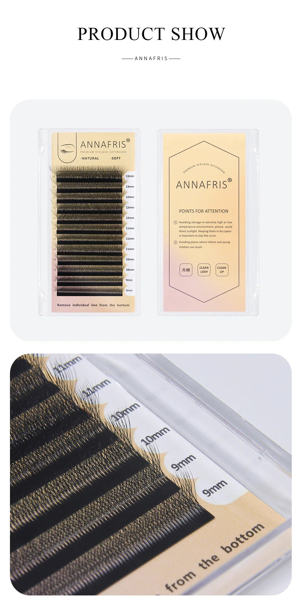 ANNAFRIS Premade Volume Lash Fans – YY 3D 4D 5D W-Shaped Automatic Flowering Mink Eyelash Extensions, Soft & Dense