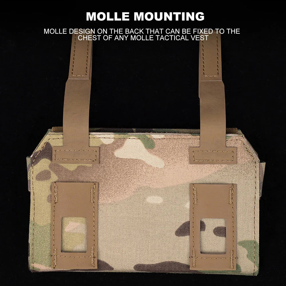 Tactical Admin Phone Pouch MOLLE – Military Hunting Vest Front Panel Map Holder & Utility Carrier Bag for Outdoor Navigation