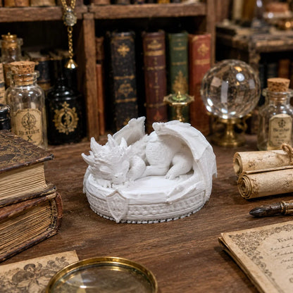 Mini Sleeping Dragon Figurine - Cute Tabletop & Bookshelf Decor for Collectors